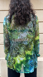 Sheer Green 60's Style Blouse