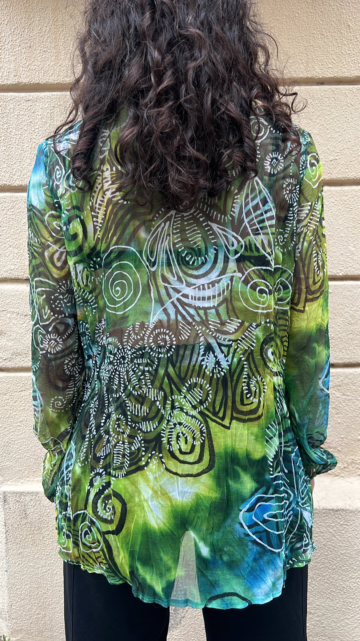 Sheer Green 60's Style Blouse