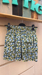 Micro Floral Print Ruffle Mini Skirt