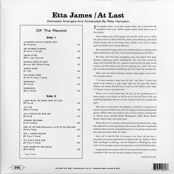 Etta James - At Last! (Limited Edition Orange Vinyl)