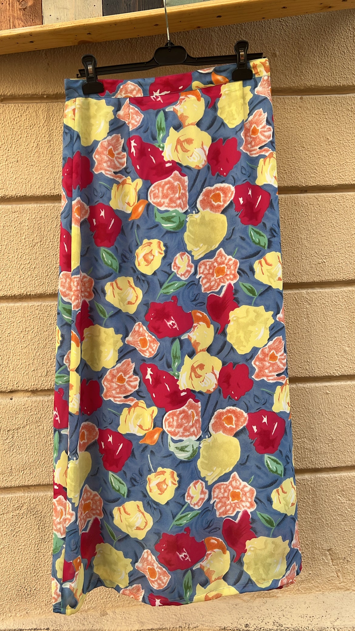 Vibrant Abstract Floral Print Maxi Skirt