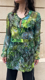 Sheer Green 60's Style Blouse