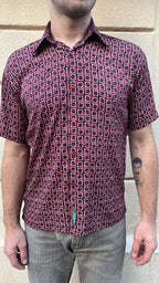 Burgundy Patterned Shirt
