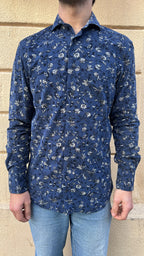 Dark Blue Floral Shirt