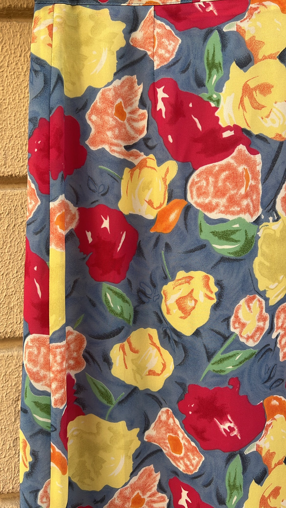 Vibrant Abstract Floral Print Maxi Skirt