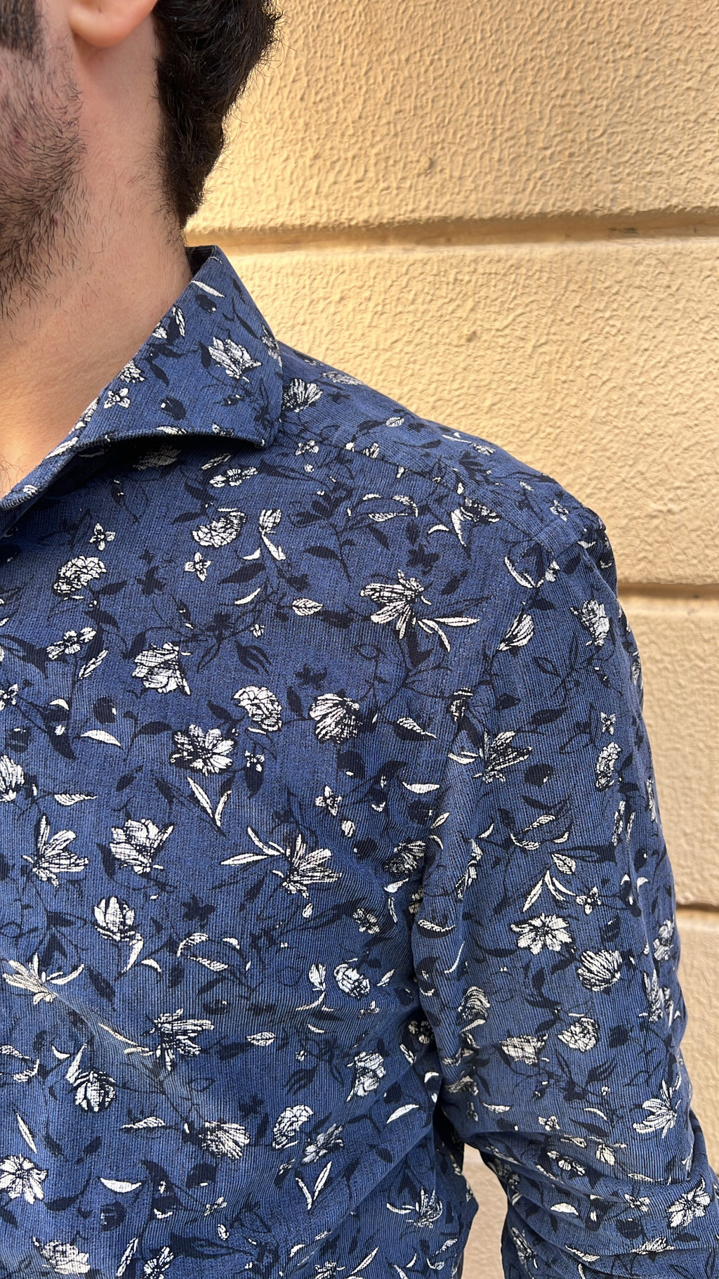 Dark Blue Floral Shirt