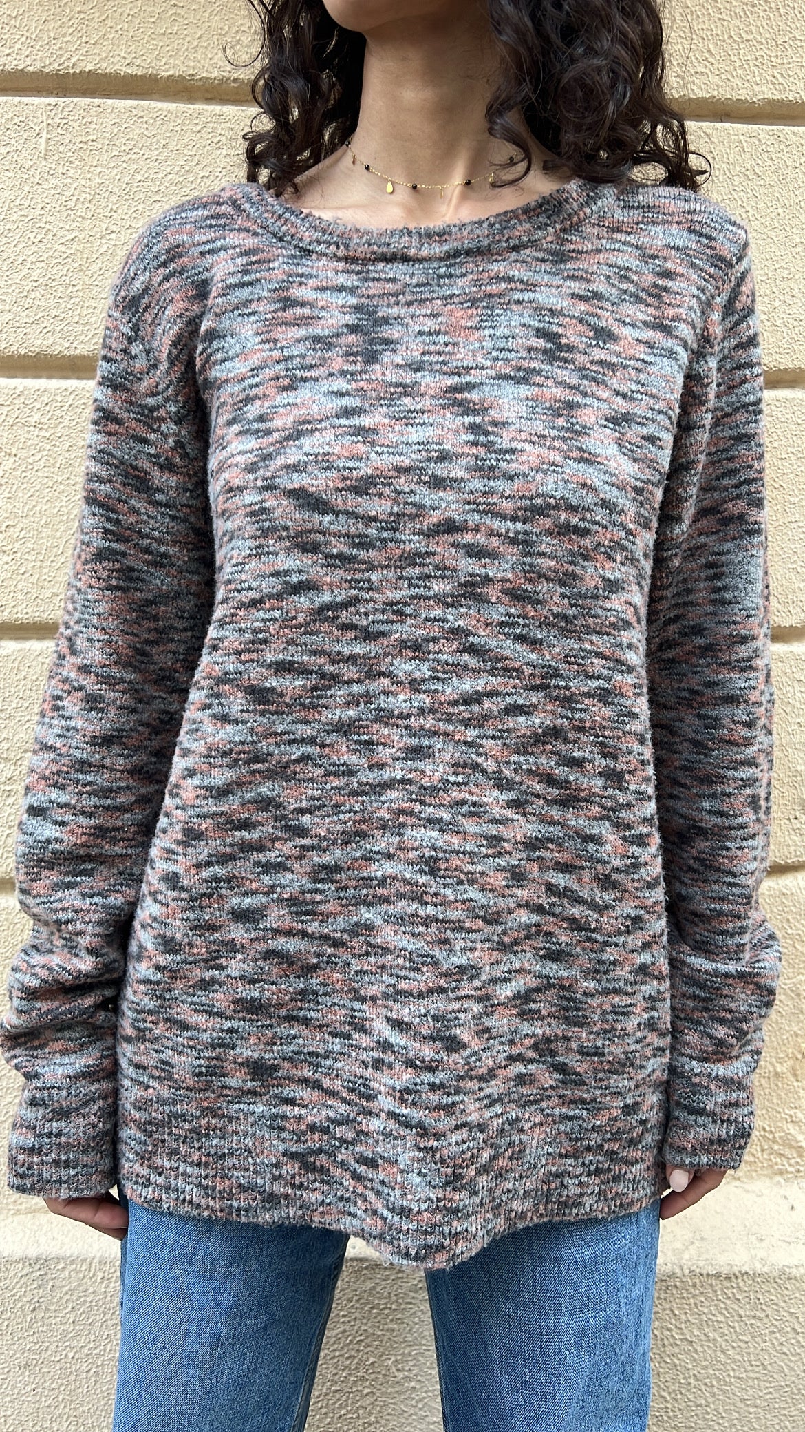 Marled Knit Crewneck Sweater