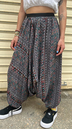 Grey Patterned Harem Pants