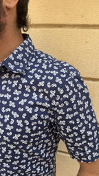 Navy & White Mini Paisley Shirt