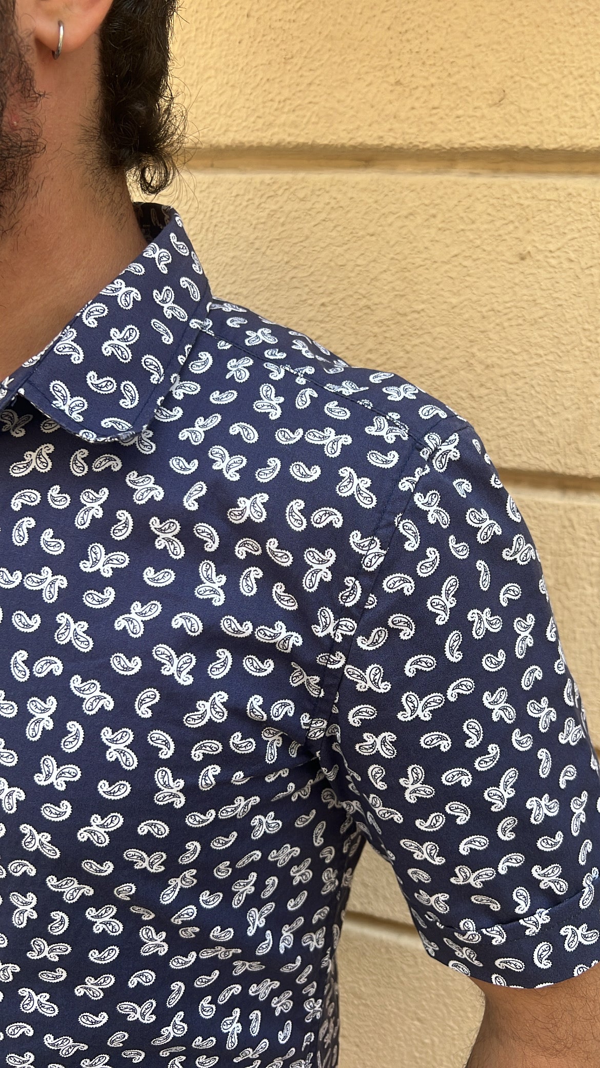 Navy & White Mini Paisley Shirt