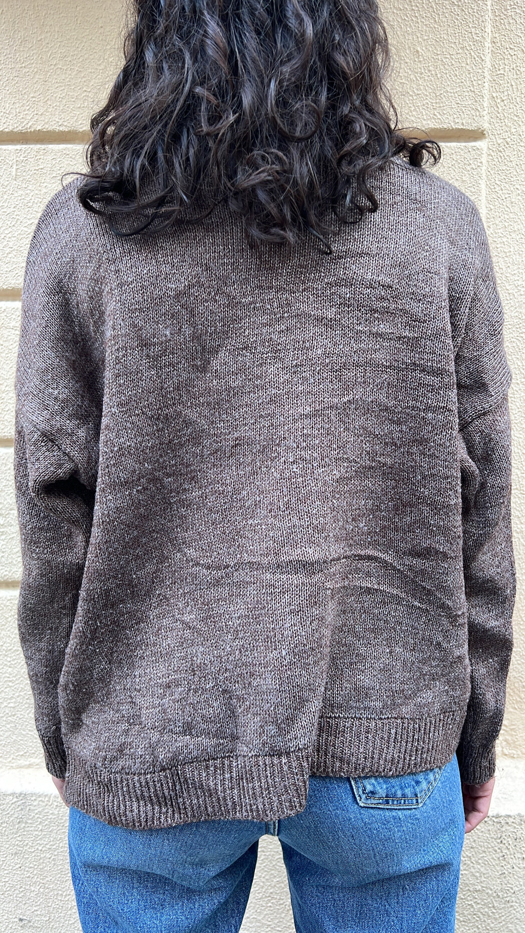 Brown Animal Print Knit Sweater