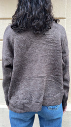 Brown Animal Print Knit Sweater