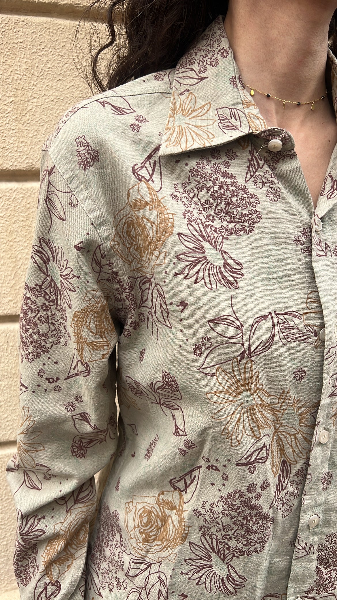 Floral Beige Shirt