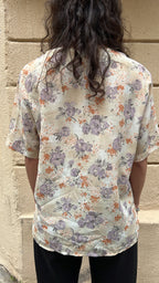 Pastel Floral V-Neck Blouse