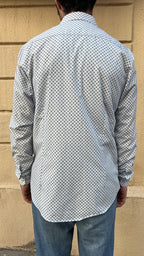 Light Blue Geometric Floral Print Shirt