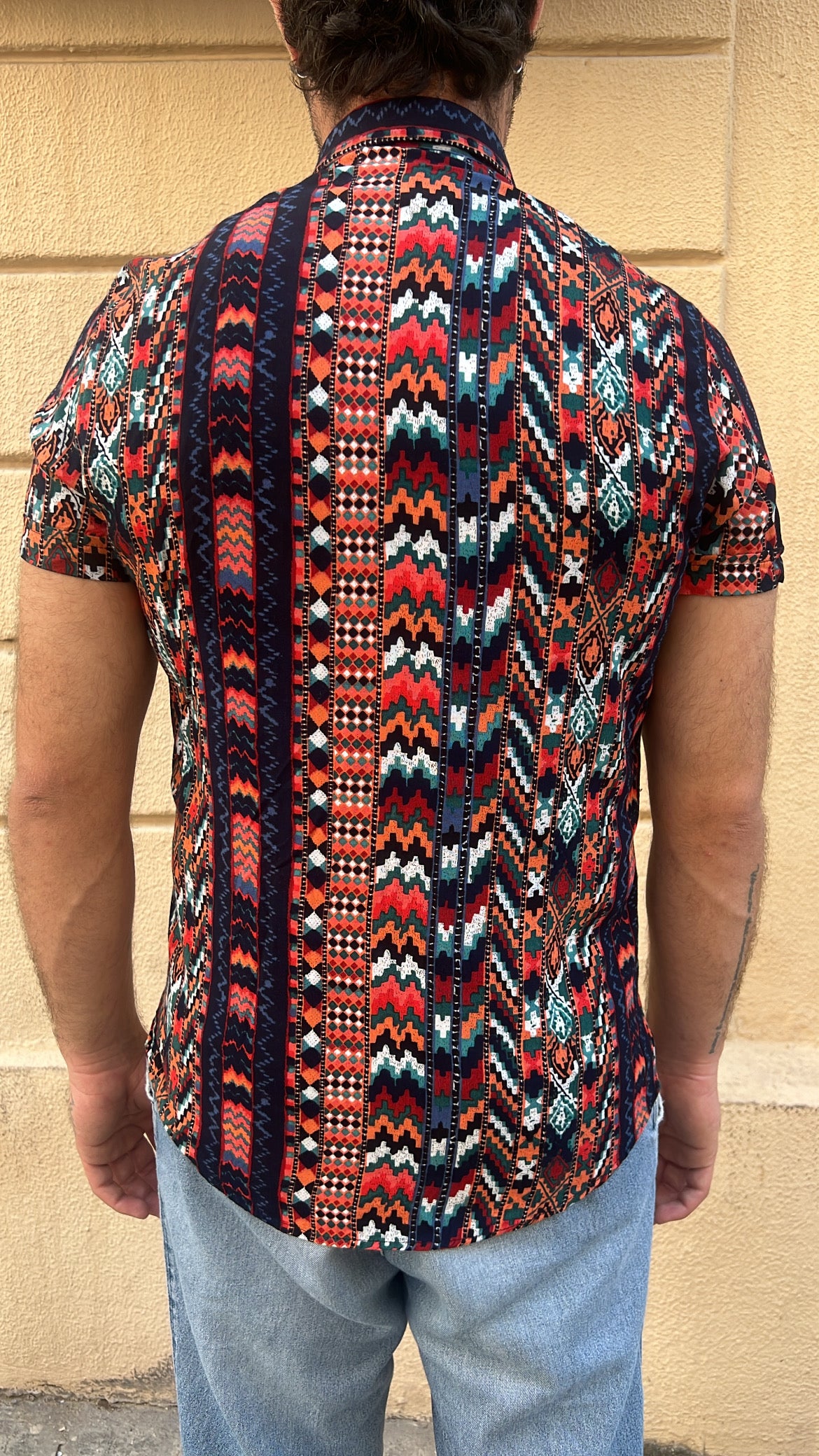 Vibrant Aztec Geometric Print Shirt