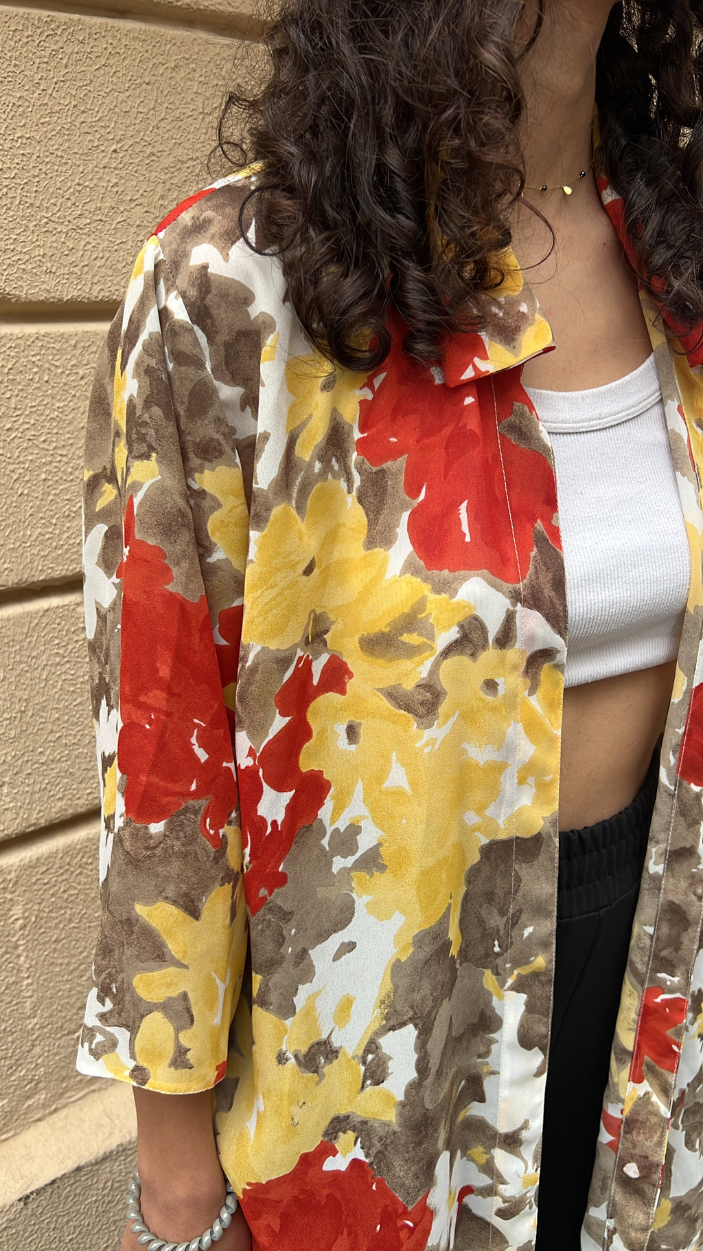 Floral Sheer Buttonless Shirt