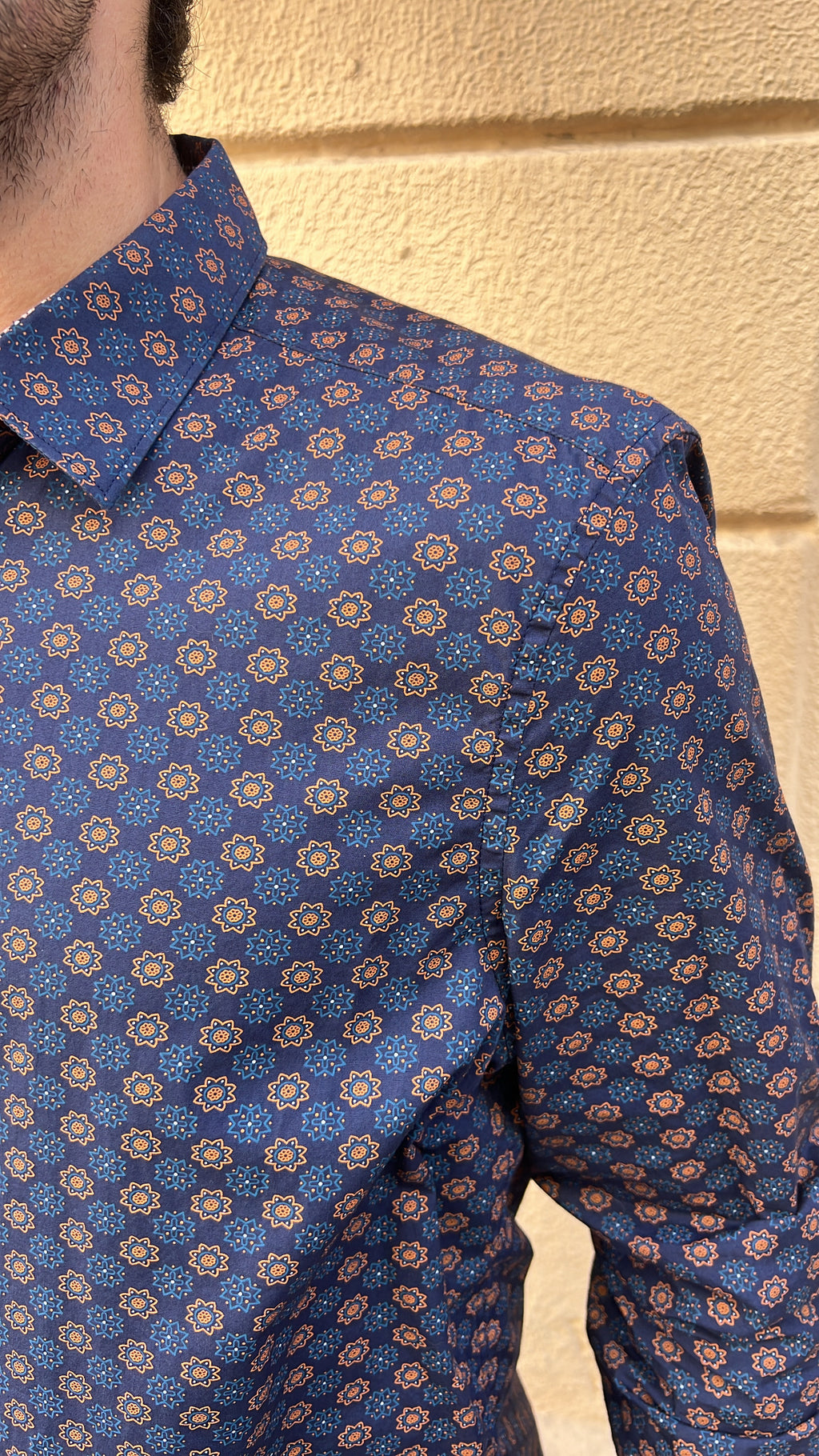 Navy Medallion Floral Shirt