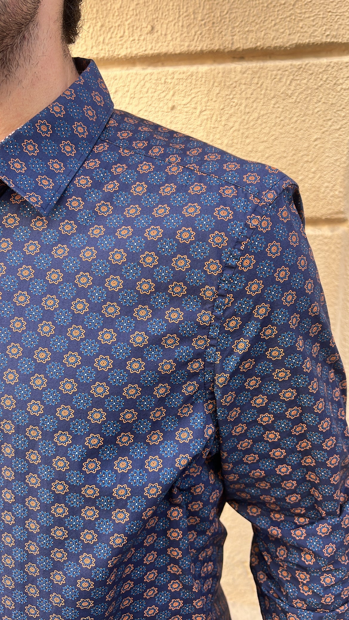 Navy Medallion Floral Shirt