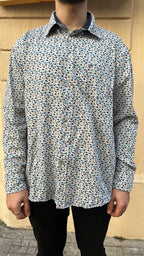 Light Grey Leaf Print Shirt