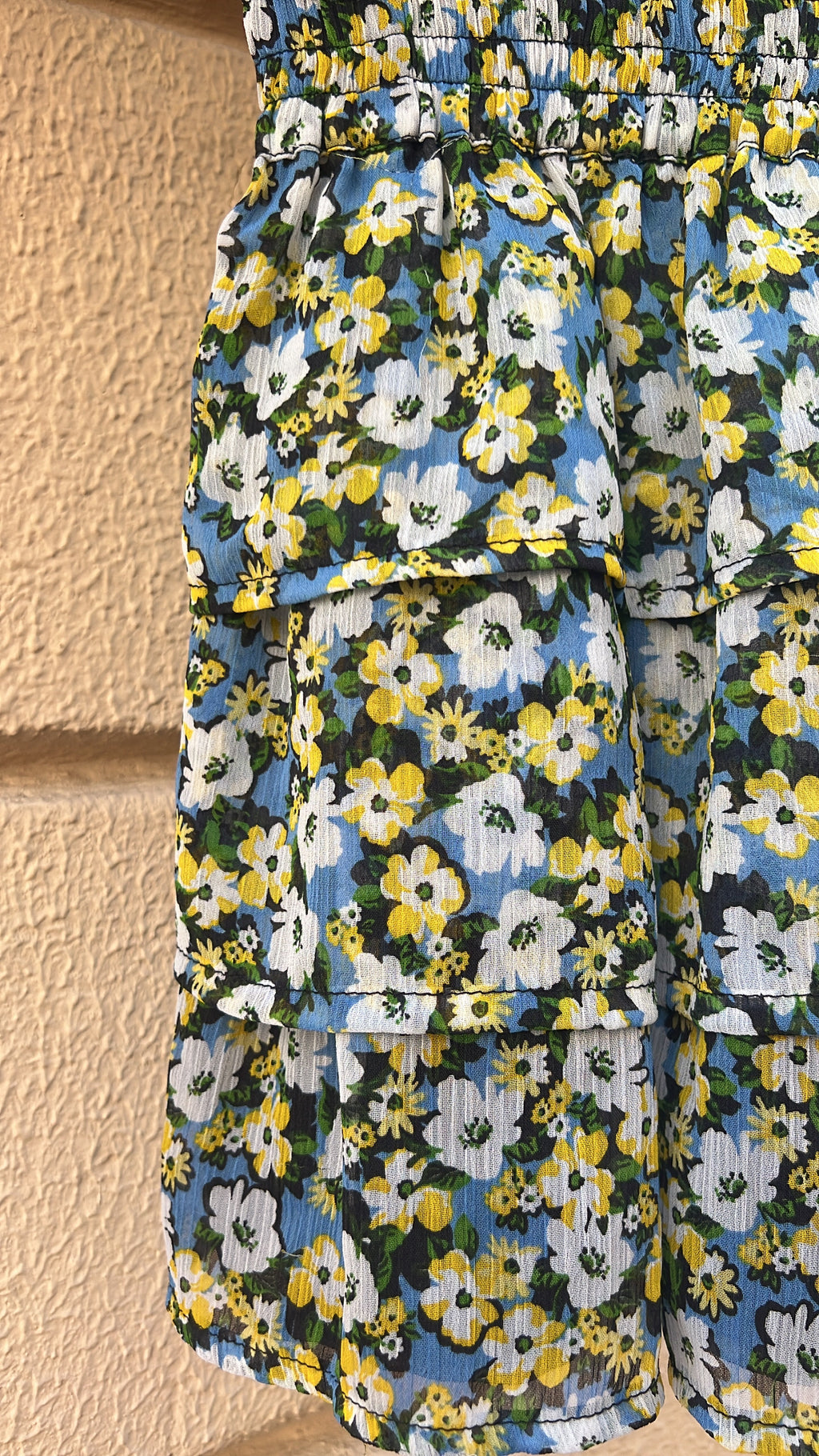 Micro Floral Print Ruffle Mini Skirt
