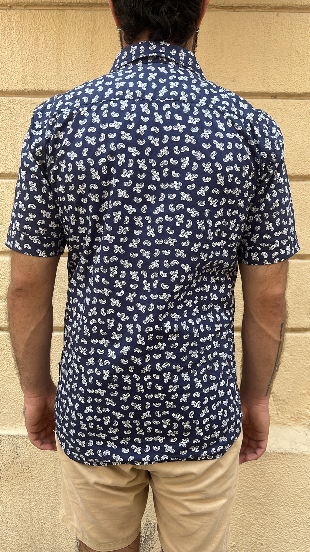Navy & White Mini Paisley Shirt