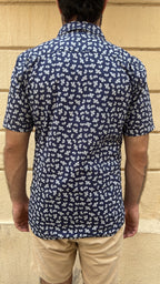 Navy & White Mini Paisley Shirt