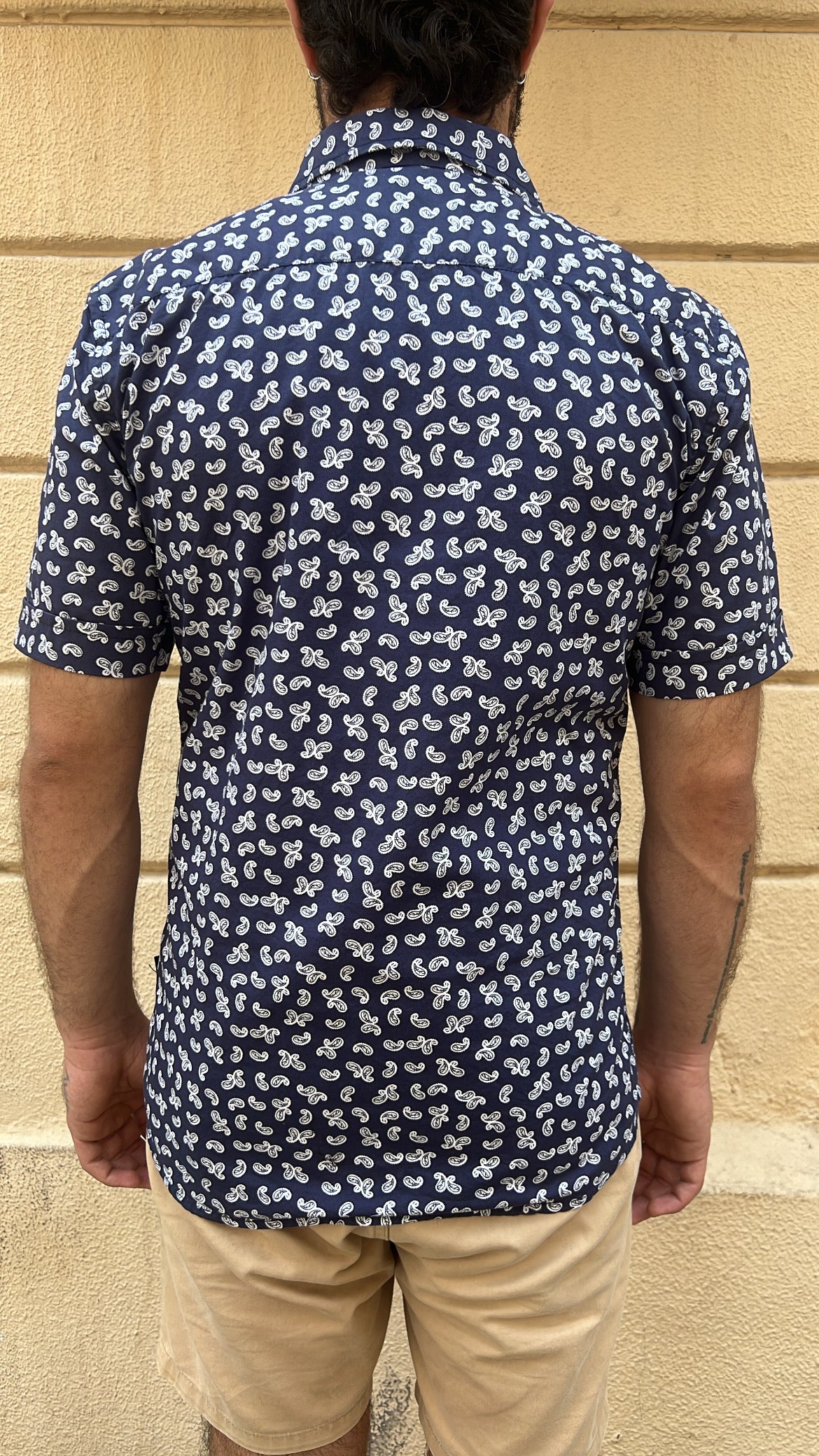 Navy & White Mini Paisley Shirt