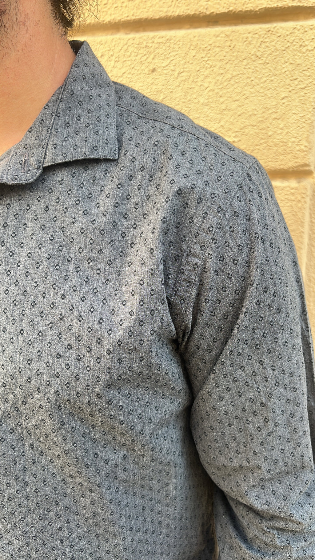 Charcoal Gray with Micro-Geometric Pattern Shirt