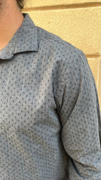 Charcoal Gray with Micro-Geometric Pattern Shirt