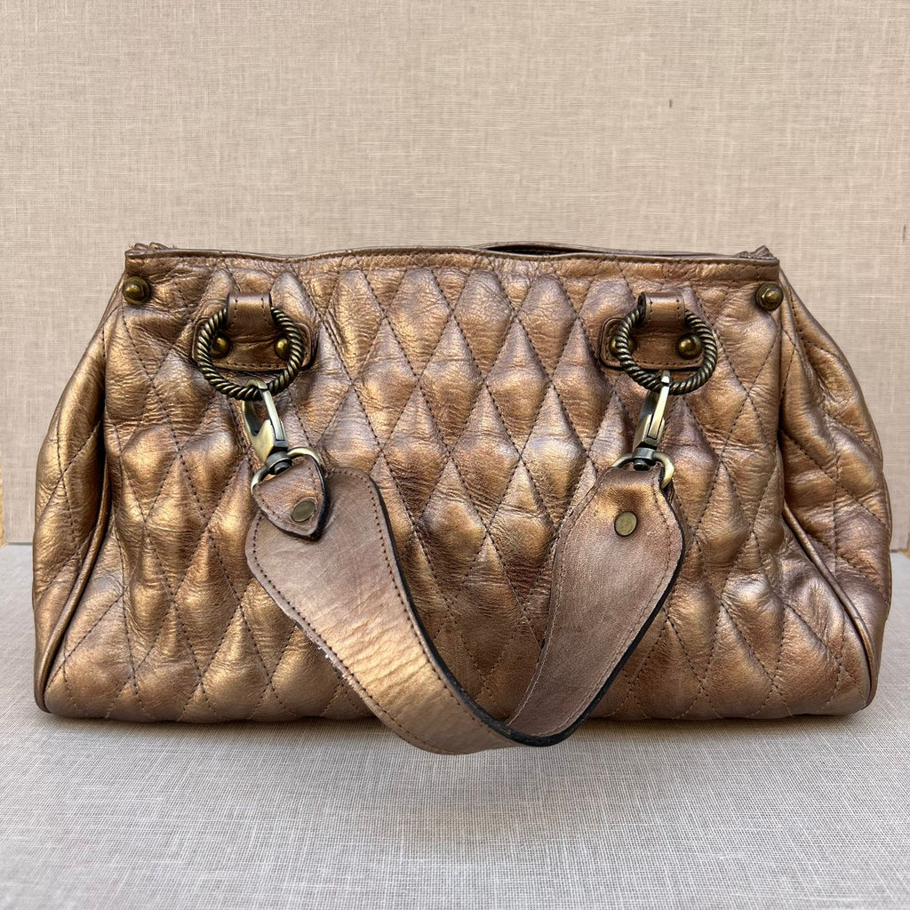 Bronze Quilted Satchel