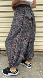 Grey Patterned Harem Pants