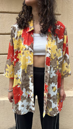 Floral Sheer Buttonless Shirt
