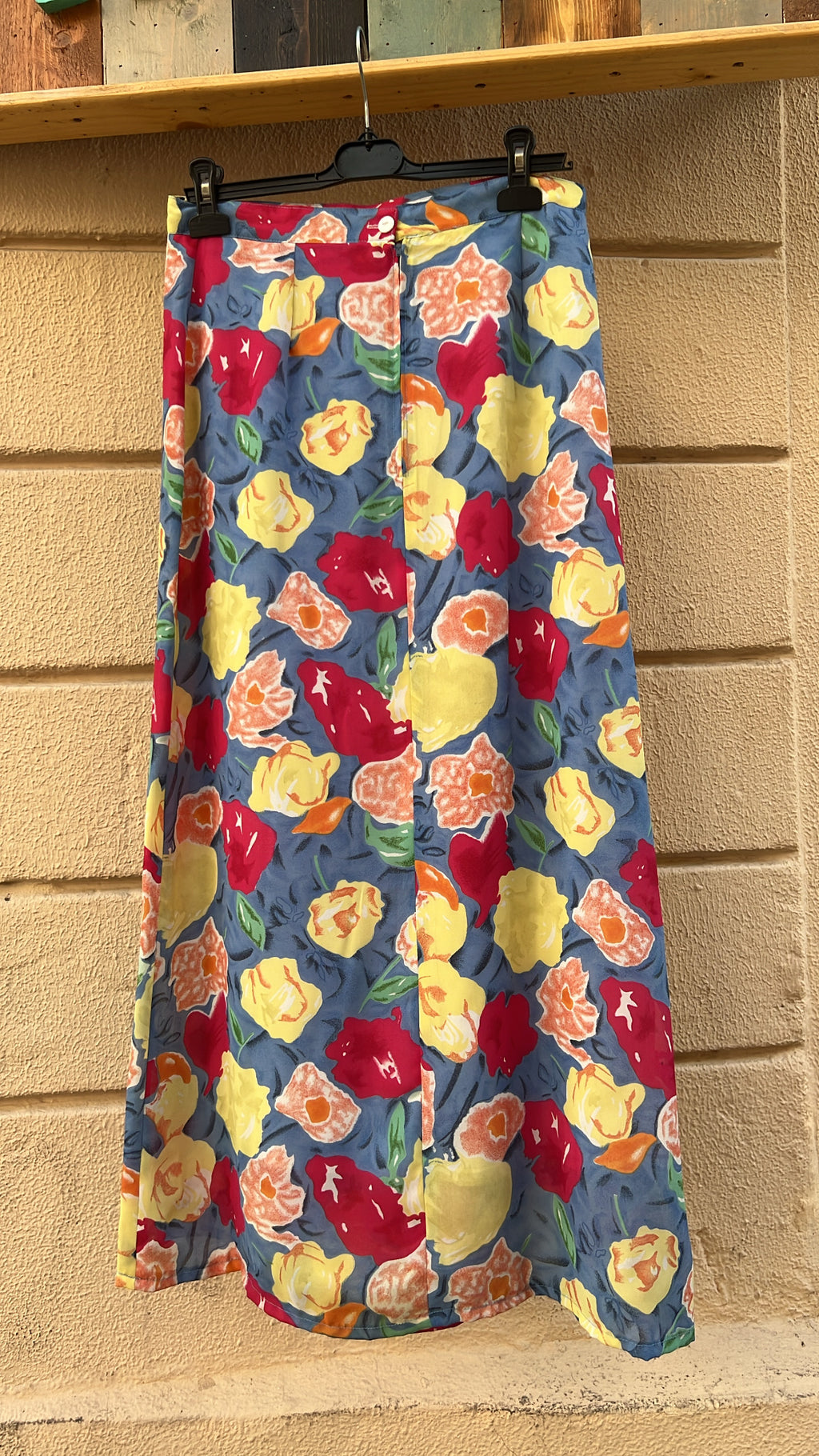 Vibrant Abstract Floral Print Maxi Skirt