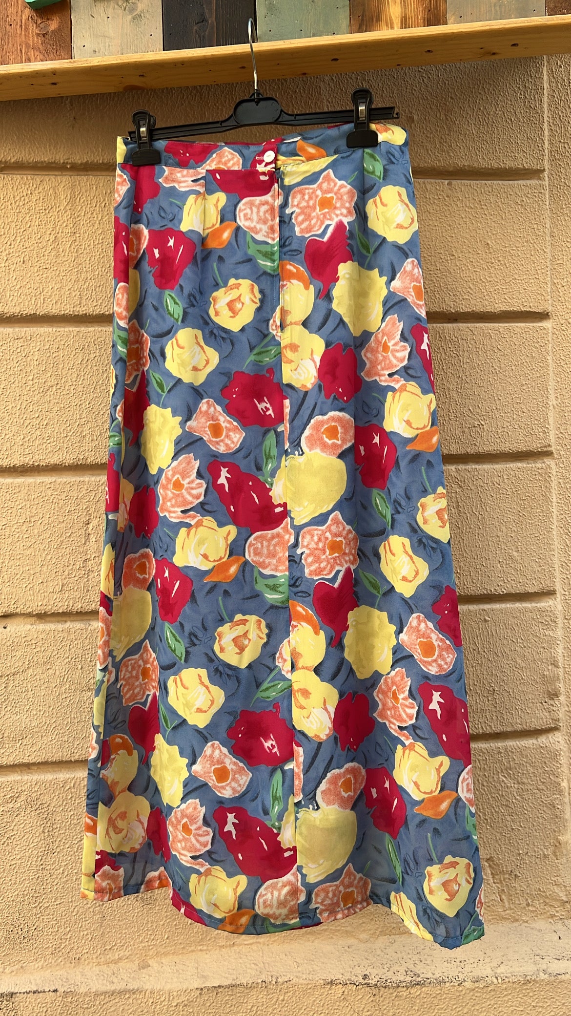 Vibrant Abstract Floral Print Maxi Skirt