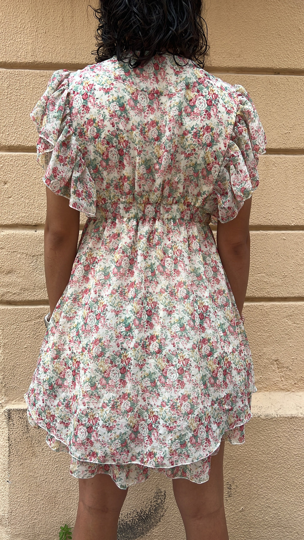 Ruffled Floral Print Dress