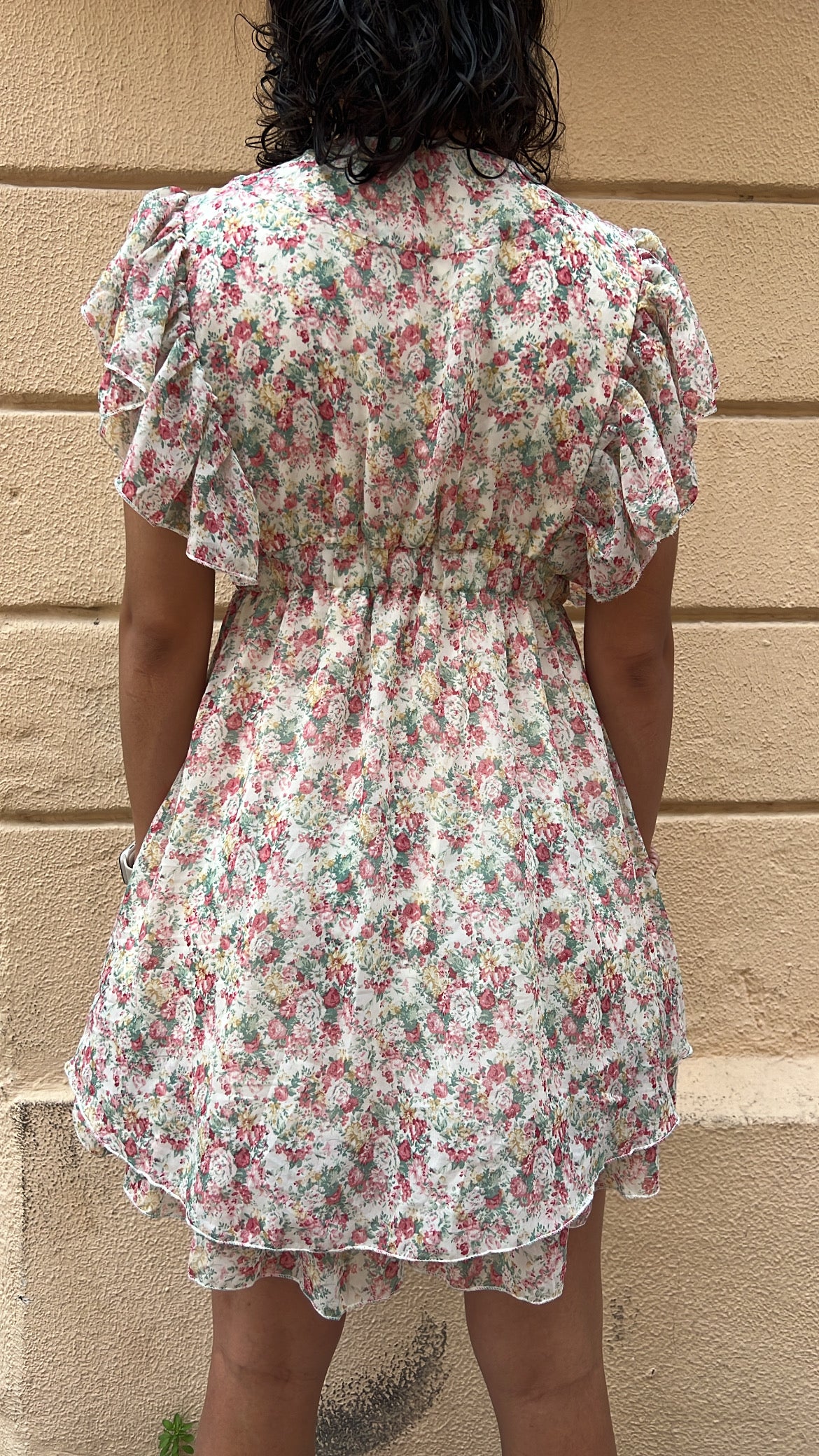 Ruffled Floral Print Dress