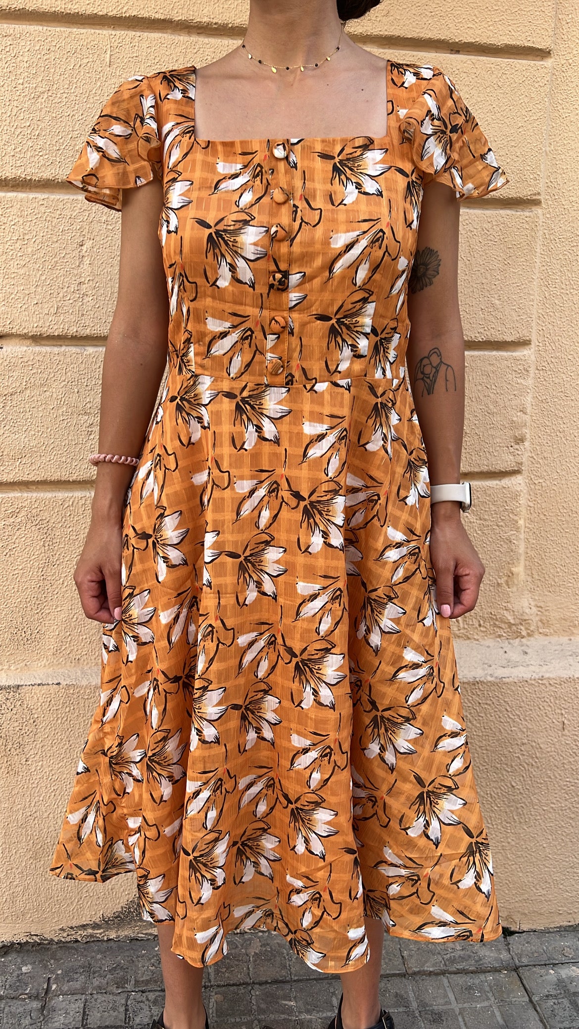 Boho Floral Midi Dress