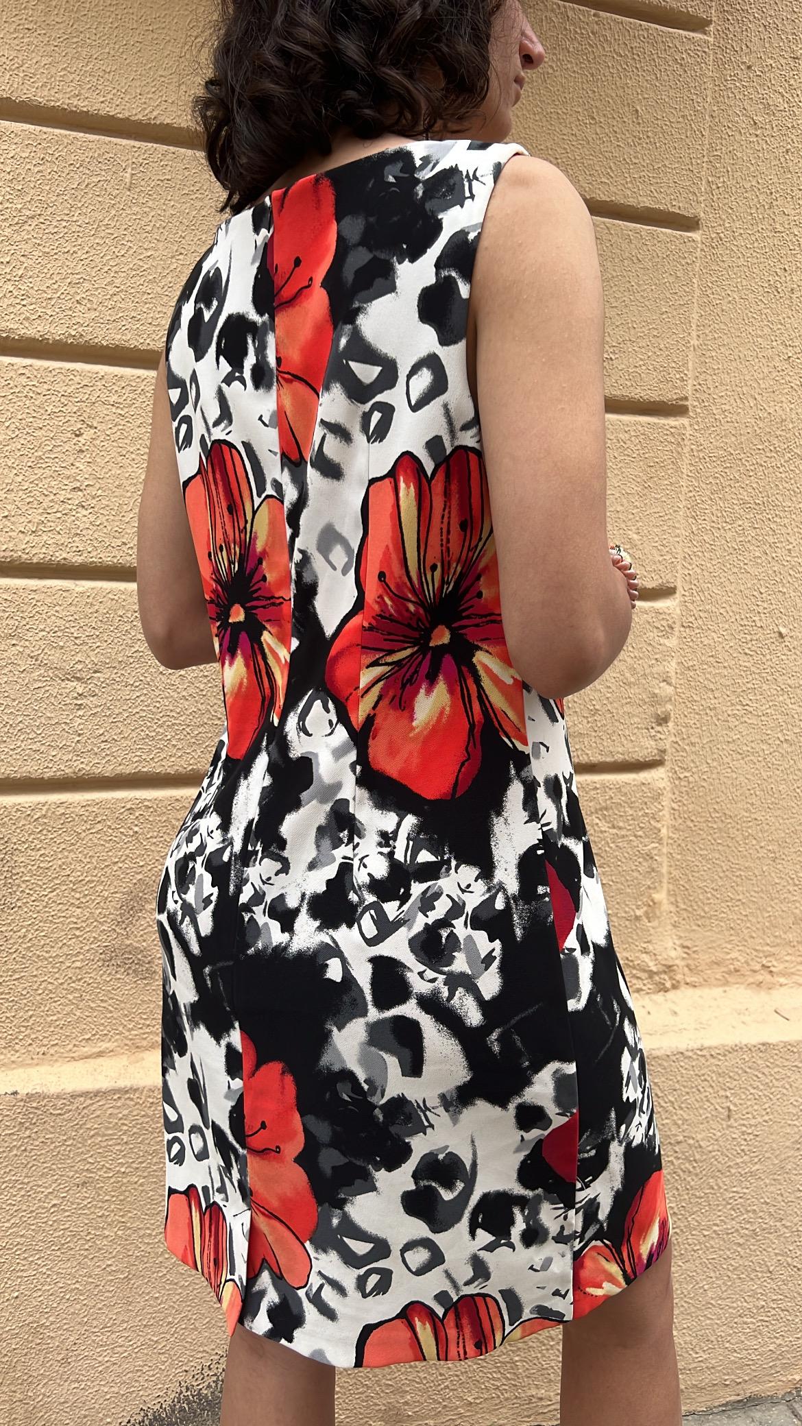 Square Neck Floral Dress