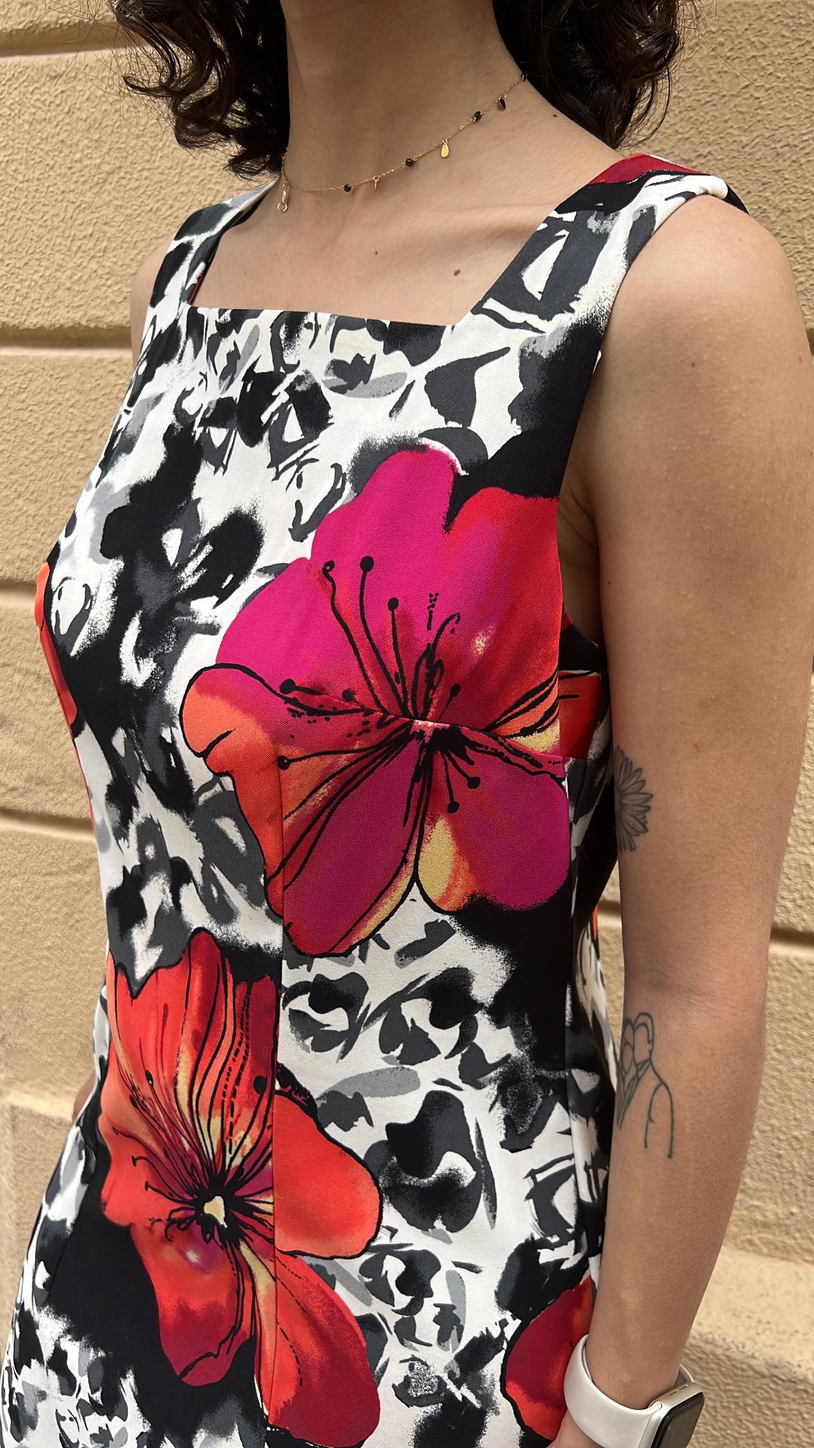 Square Neck Floral Dress