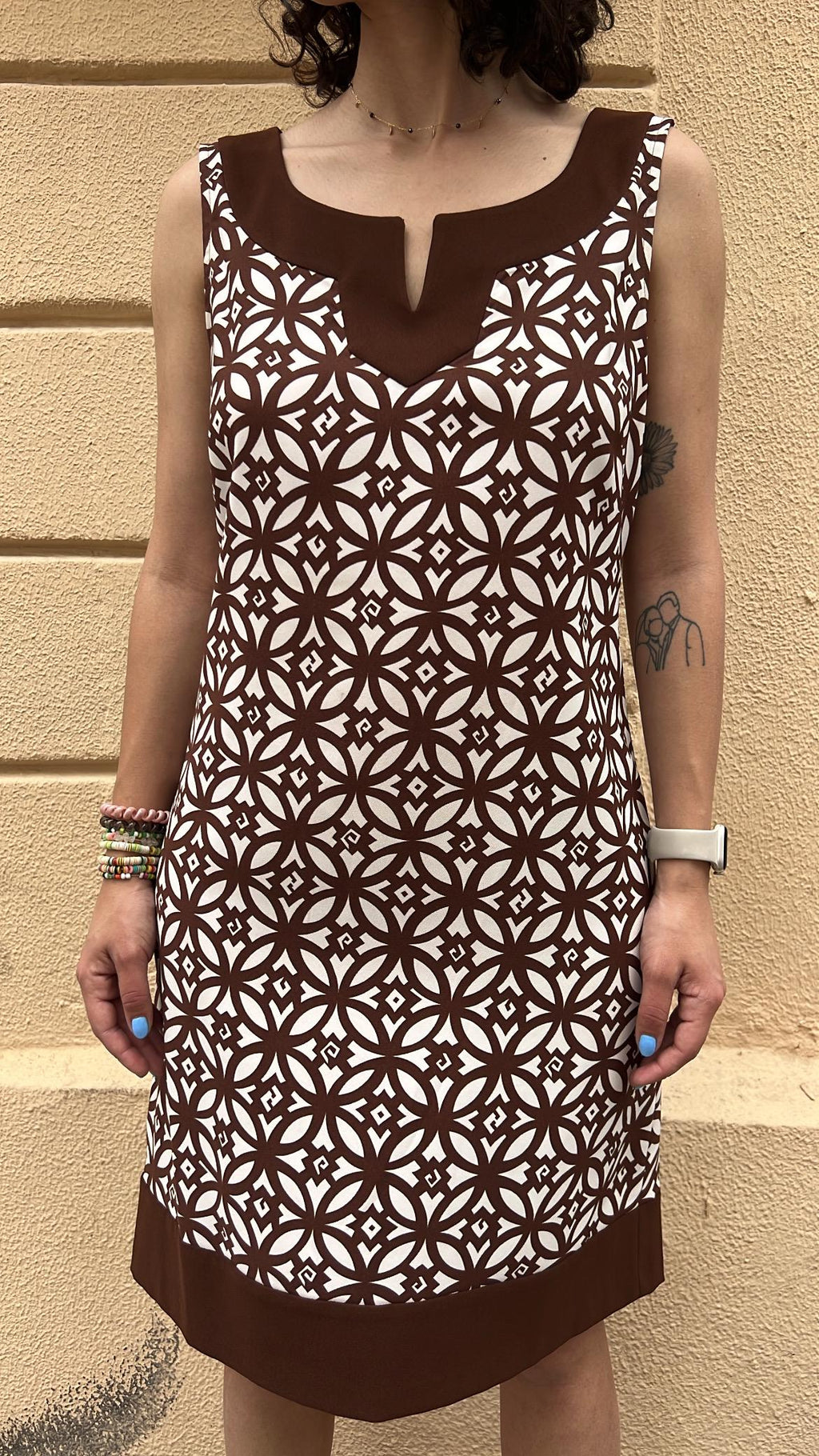 Vintage Geometric Shift Dress