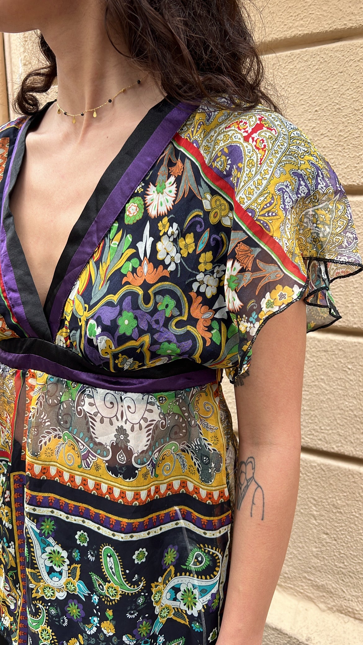 Silk Trim Paisley Patchwork Blouse