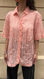 Peach Textured Floral Blouse