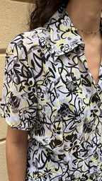 Abstract Line Art Floral Shirt