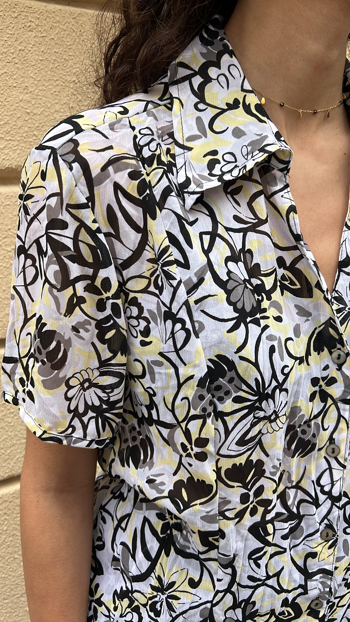 Abstract Line Art Floral Shirt