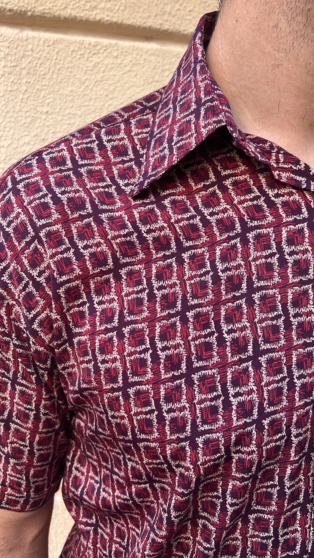 Burgundy Patterned Shirt