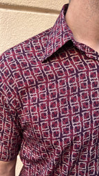 Burgundy Patterned Shirt