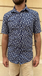 Navy & White Mini Paisley Shirt
