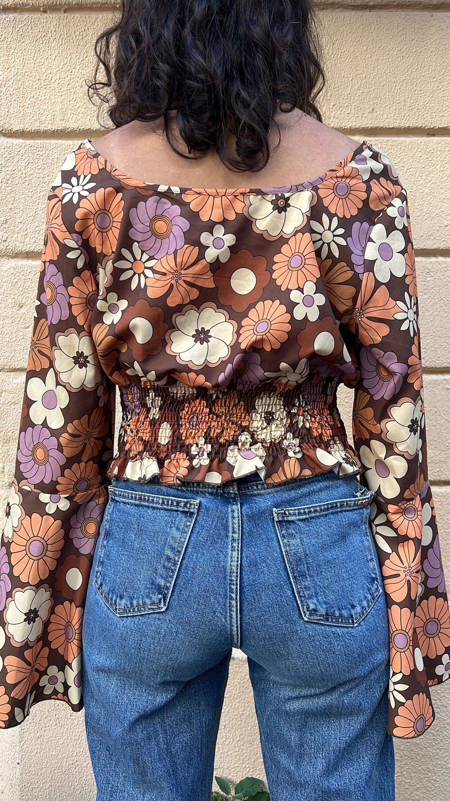 60's Floral Shirt with Bell Sleeves