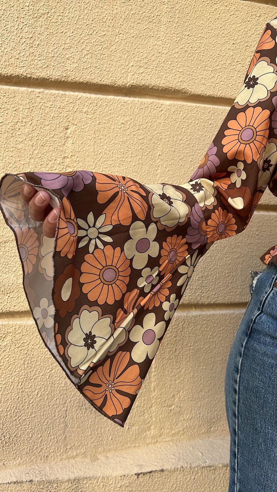 60's Floral Shirt with Bell Sleeves